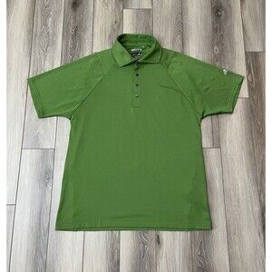 Adidas Climacool Green Athletic Short Sleeve Polo Mens Sz Medium